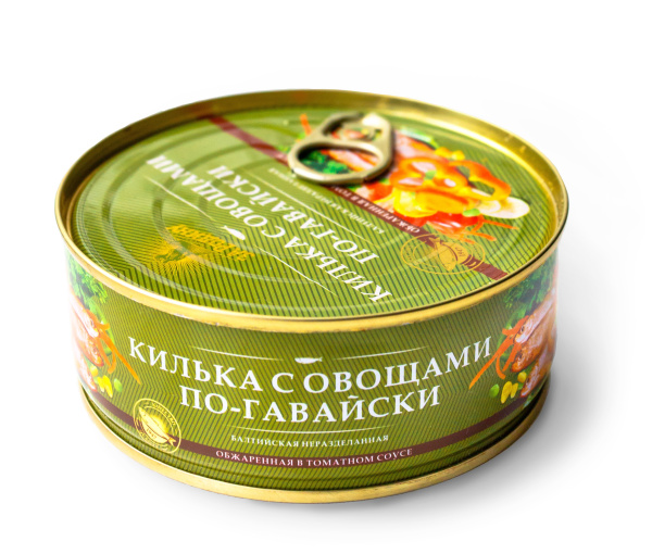 Килька По-Гавайски обж. с овощами в т/с Ключ 240г*48 За Родину